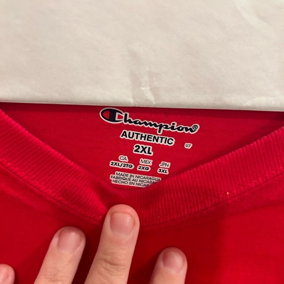 NC State Wolfpack Classic NCS Logo Champion T-Shirt Red Men's 2XL Short Sleeves - Picture 3 of 3